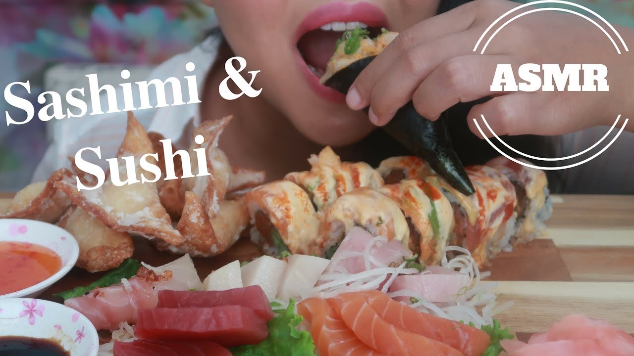 ASMR - Sashimi & Sushi Eating Sounds (No Talking)