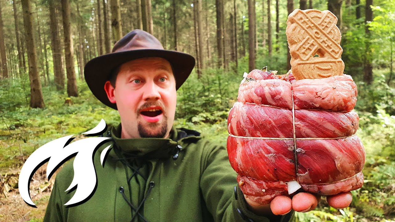 Monster Keks Roulade auf offenem Feuer gegrillt ASMR 🔥🔥🔥