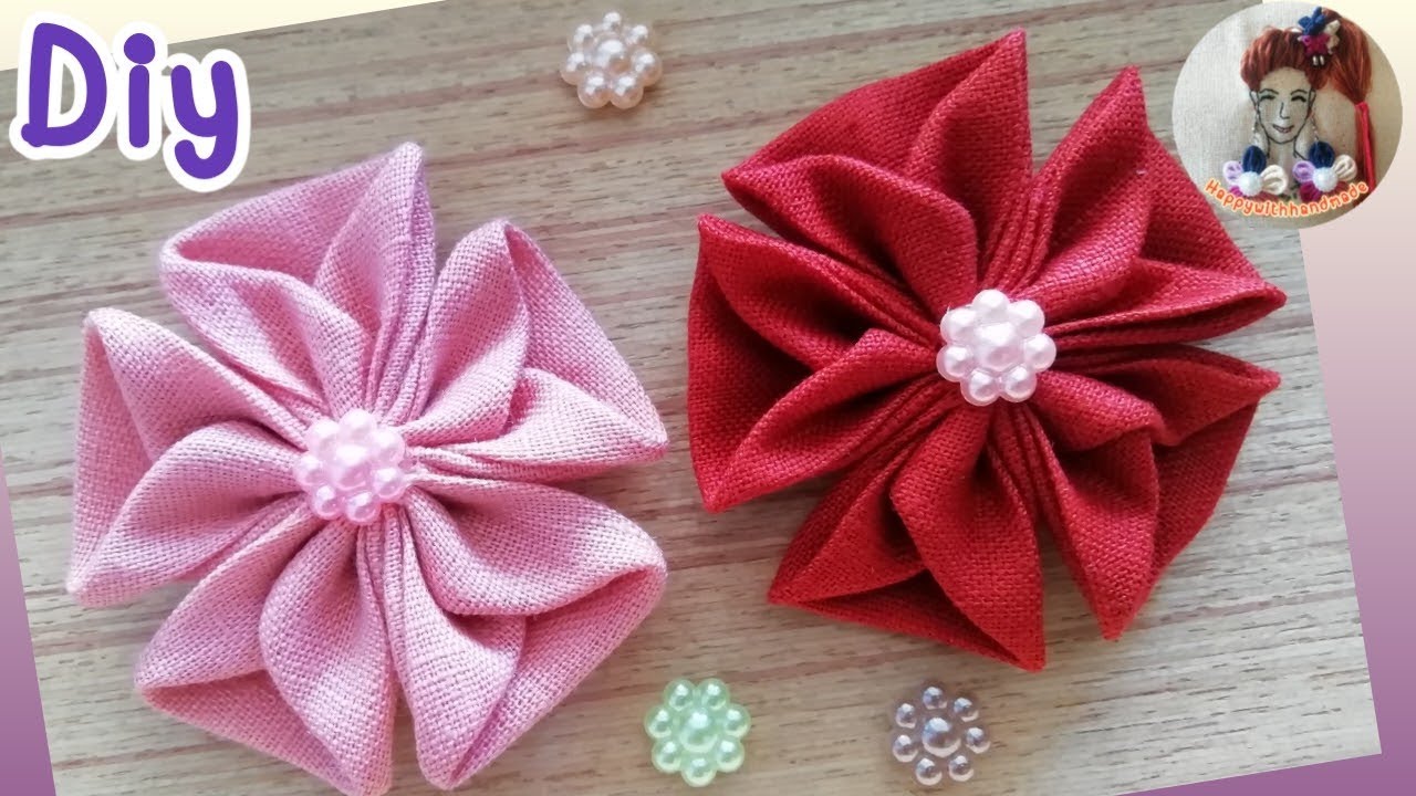 Diy fabric flowers Ep60/handmade flowers/how to make flower/Thai fabric/fabric flowers/crafts flower