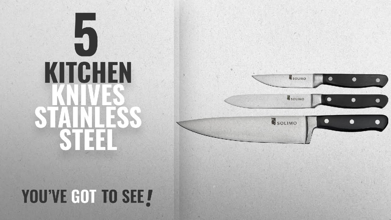 Top 10 Kitchen Knives Stainless Steel [2018]: Solimo Premium High-Carbon Stainless Steel Kitchen