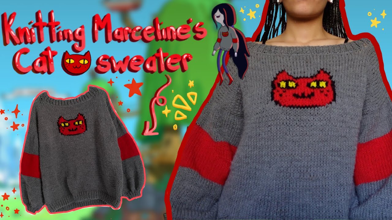 вязание свитера с кошкой Марселин *ೃ༄