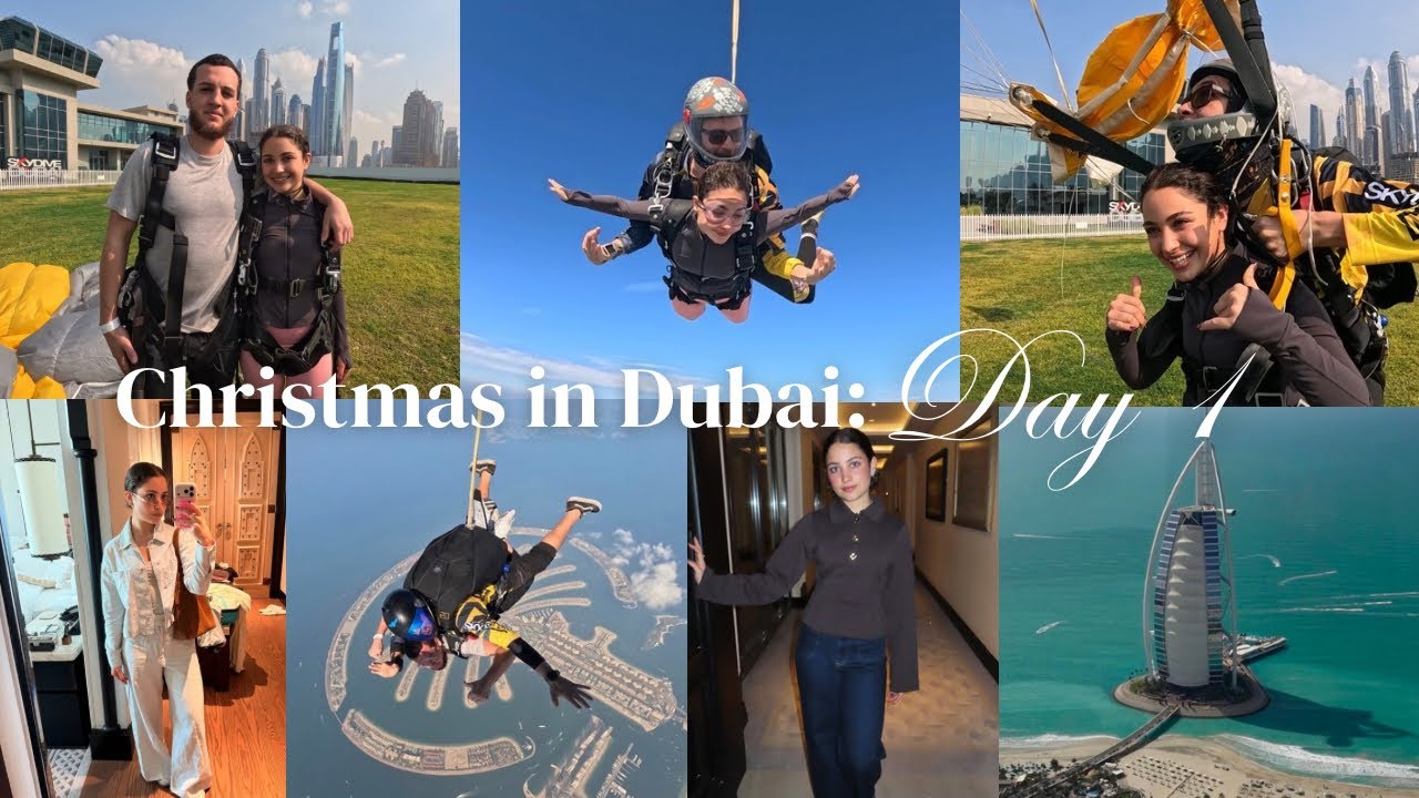 Christmas in Dubai || Skydiving, Shopping, & Dinner 🪂🛍️🍴