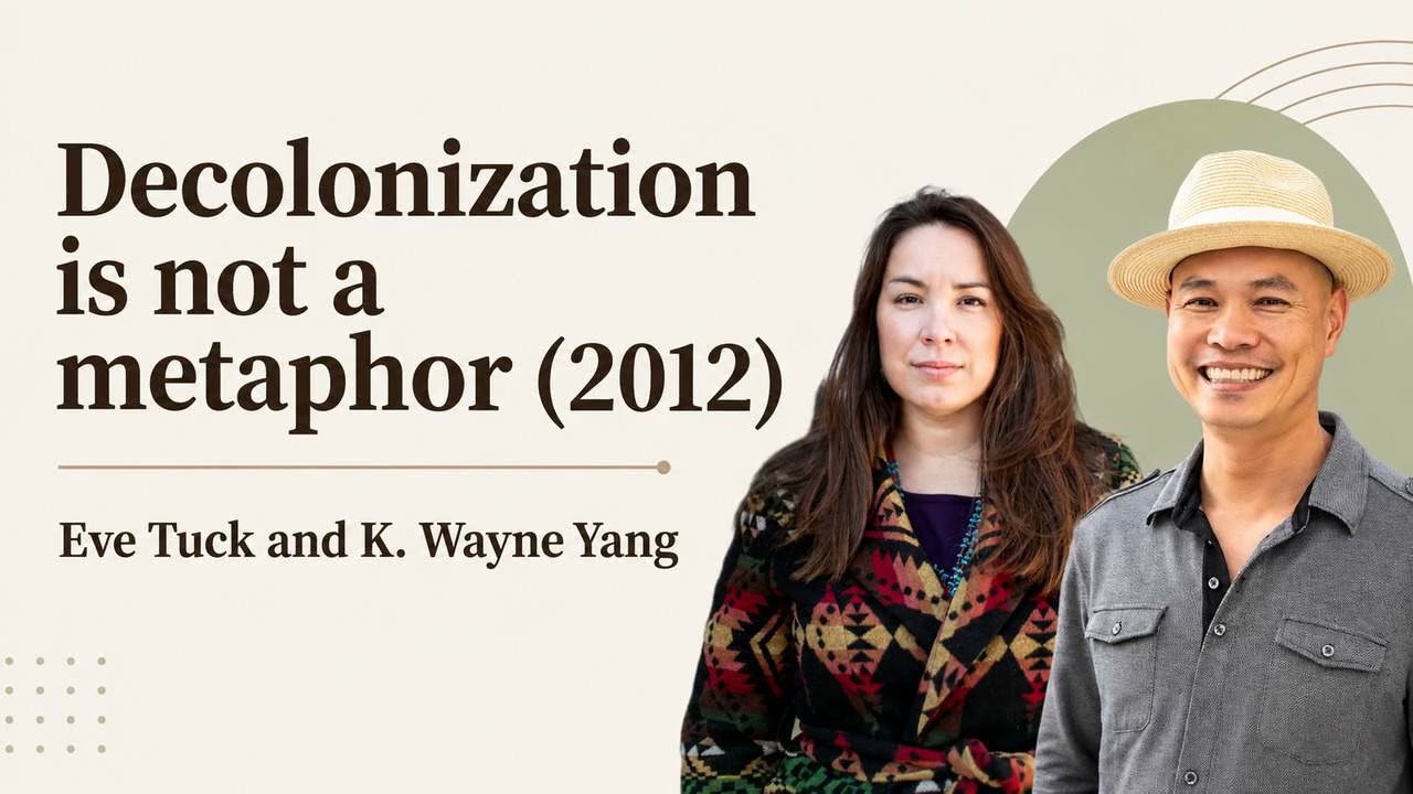 Decolonization is Not a Metaphor (2012) | Eve Tuck and K. Wayne Yang