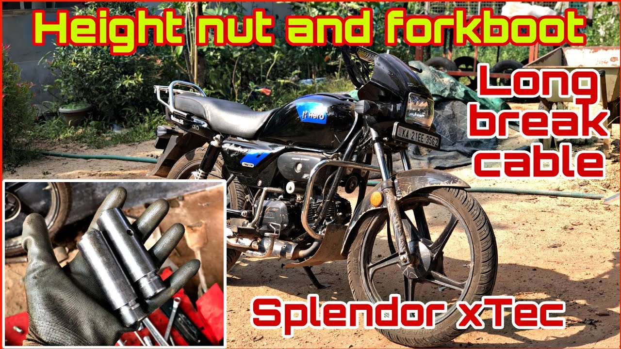 Height nut | Forkboot | Long break cable | installing in splendor xTec | kannada @Mtkannada
