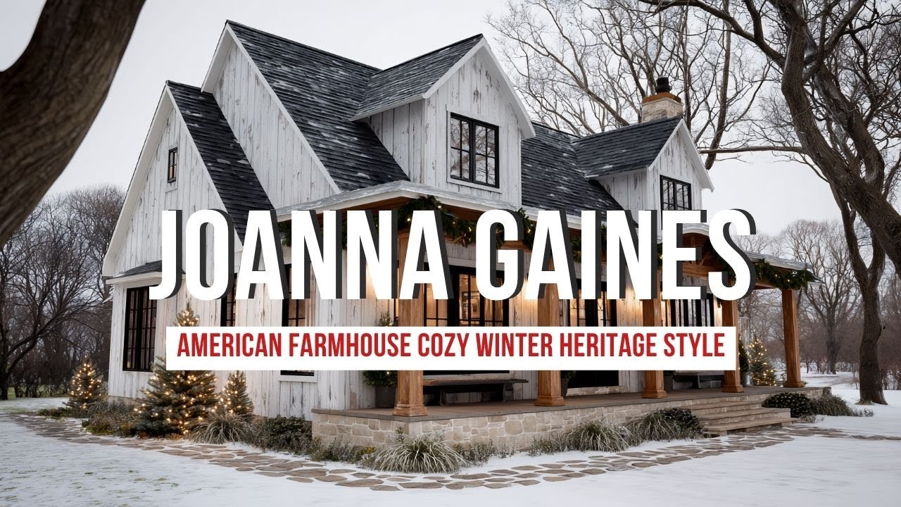 American Farmhouse Inspired by Joanna Gaines and Meryl Streep Cozy Winter Heritage Style