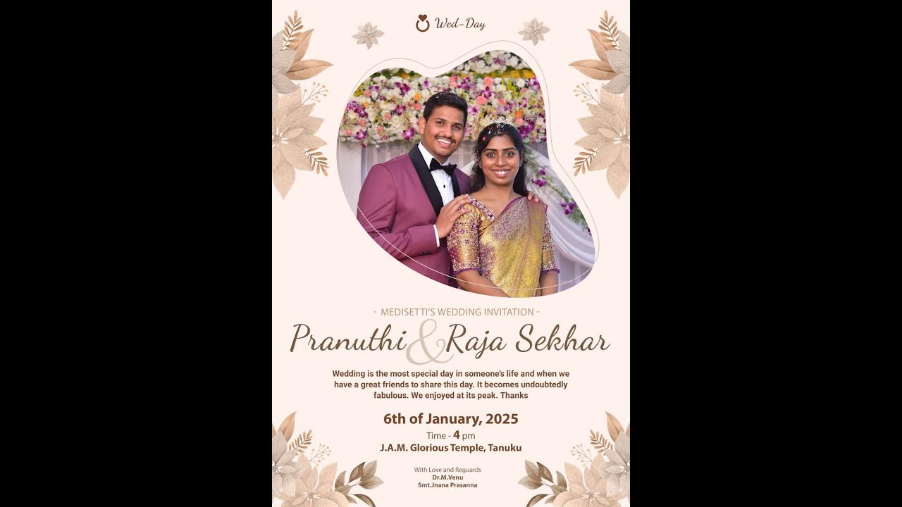 Pranuthi & Raj Sekhar Wedding Ceremony | Glorious Temple |J A P Ministries |  06-01-25 | Tanuku