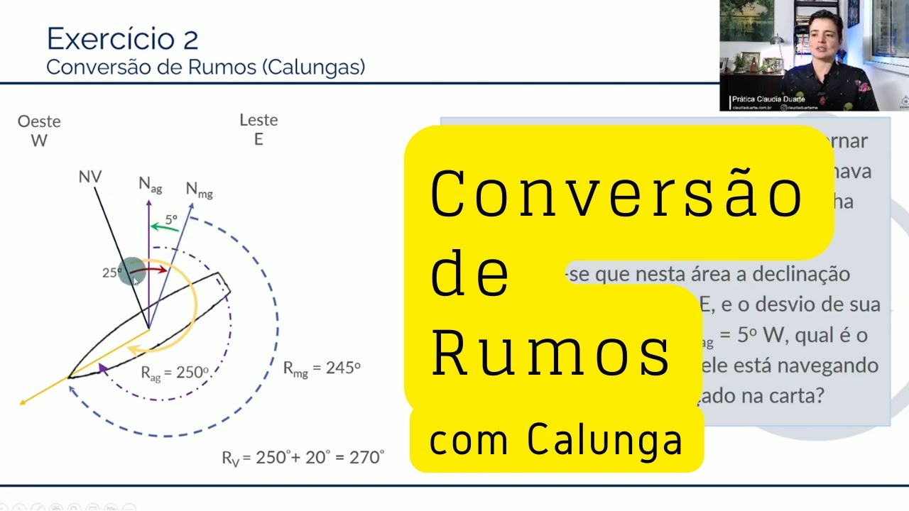Conversão de Rumos (Calunga) - Curso Seja um Prático de Navios (Prova de Mestre Amador)