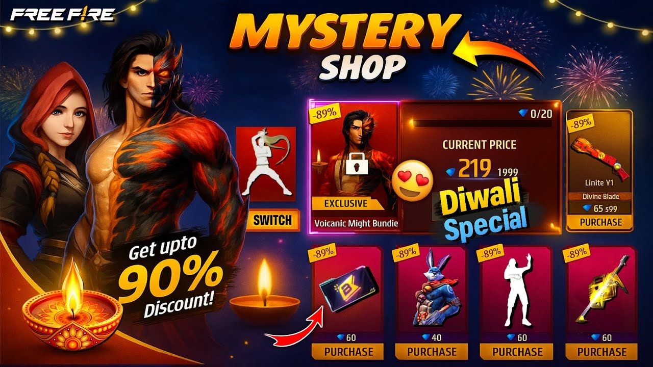 DIWALI SPECIAL MYSTERY SHOP 2025 FULL REVIEW 🪔🤩| FREE FIRE NEW EVENT | FREE FIRE DIWALI EVENT 2025