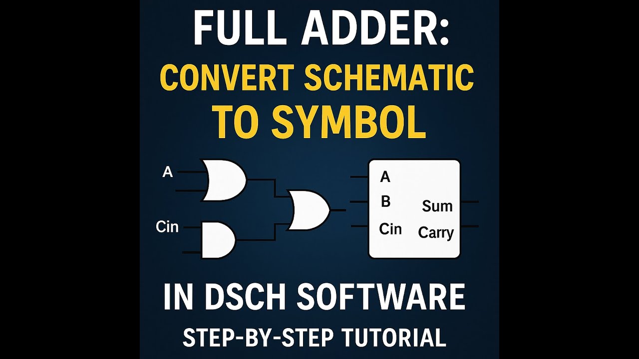Full Adder Schematic to Symbol Conversion Guide using  DSCH Software