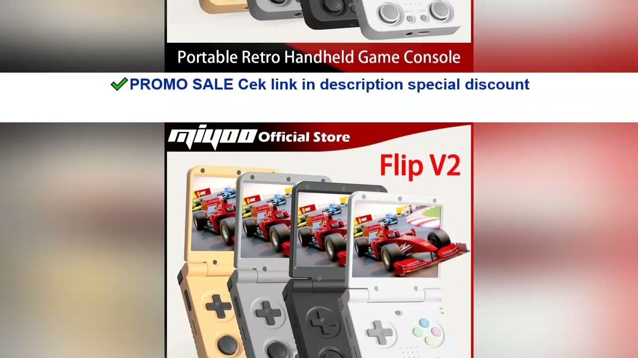 MIYOO Flip V2 Retro Handheld Game Console With Metal Hinge 3.5''IPS Screen Compact Portable Game Mac