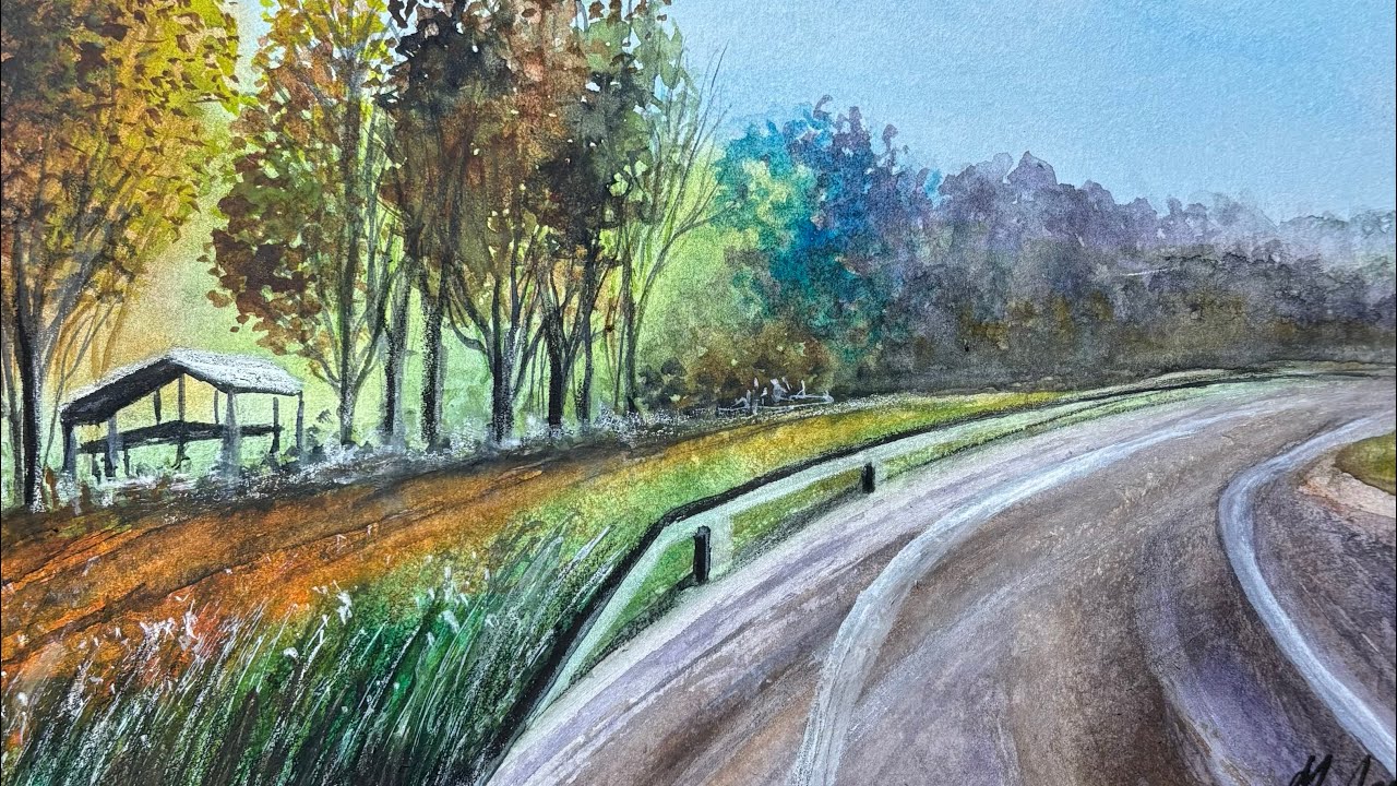 Capturing the Mist: Watercolor Autumn Landscape Painting