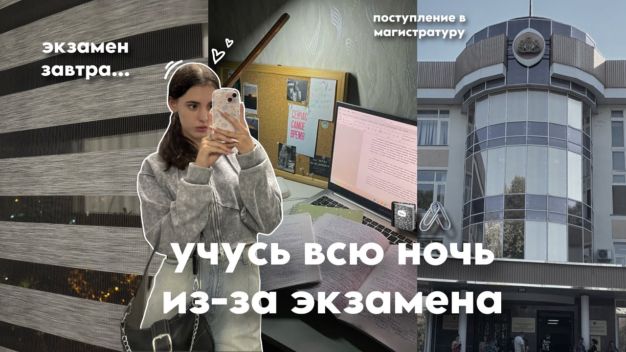 учусь ВСЮ НОЧЬ из-за экзамена *😵‍💫🖇️* | поступление в магистратуру 