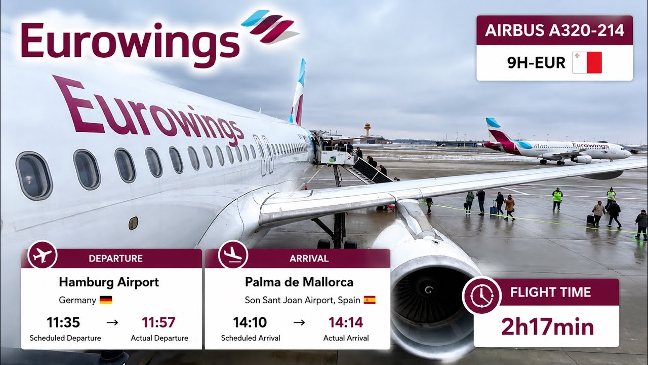 TRIP REPORT: Eurowings Airbus A320-200 from Hamburg to Palma de Mallorca 
