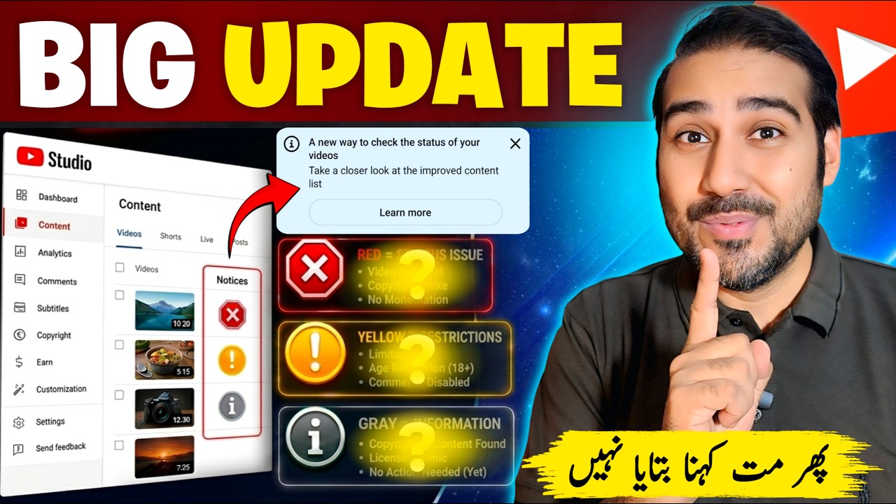 Har Video Par Notice Aa Raha Hai? YouTube Studio New Update Explained | YouTube New Update