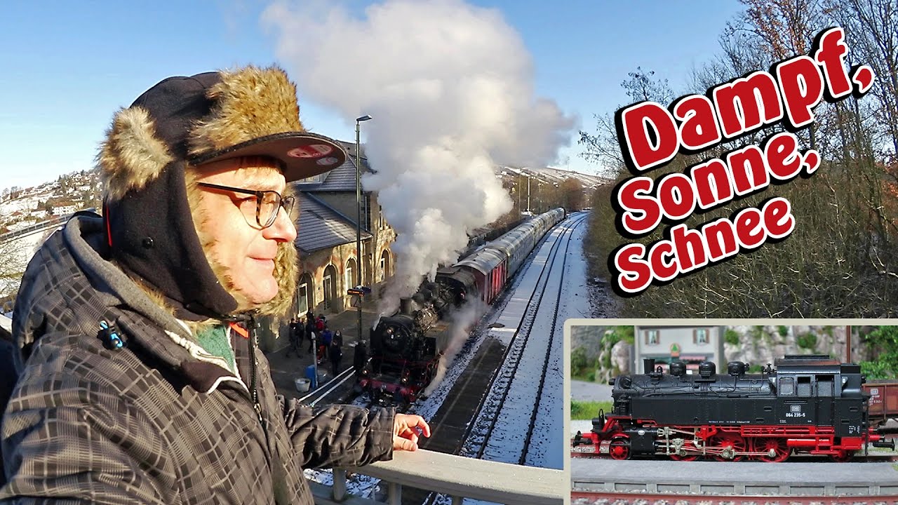 Dreikönigsdampf im winterlichen Taubertal mit 64 419 der DBK Crailsheim 