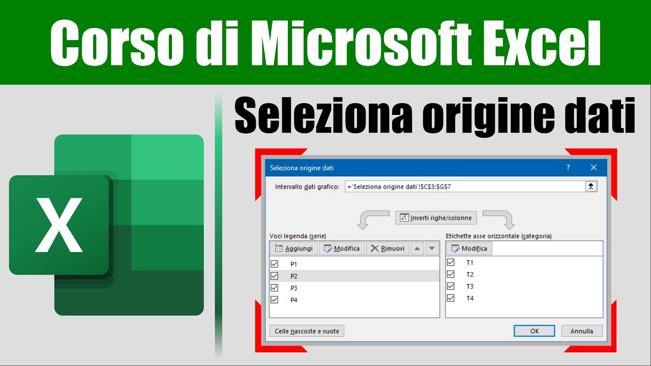 Microsoft Excel – Lezione 53: Gestire i grafici col menù Selezione origine dati