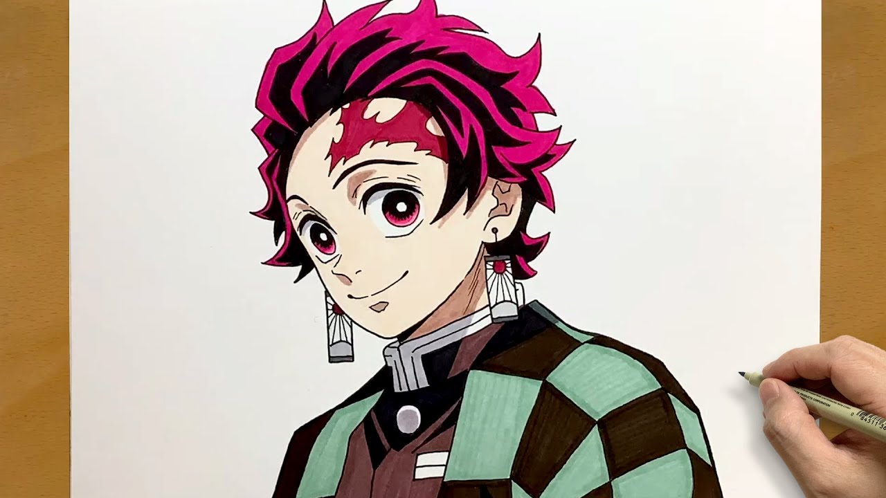 How to Draw Tanjiro Step by Step || Demon Slayer Drawing || Easy Anime Art