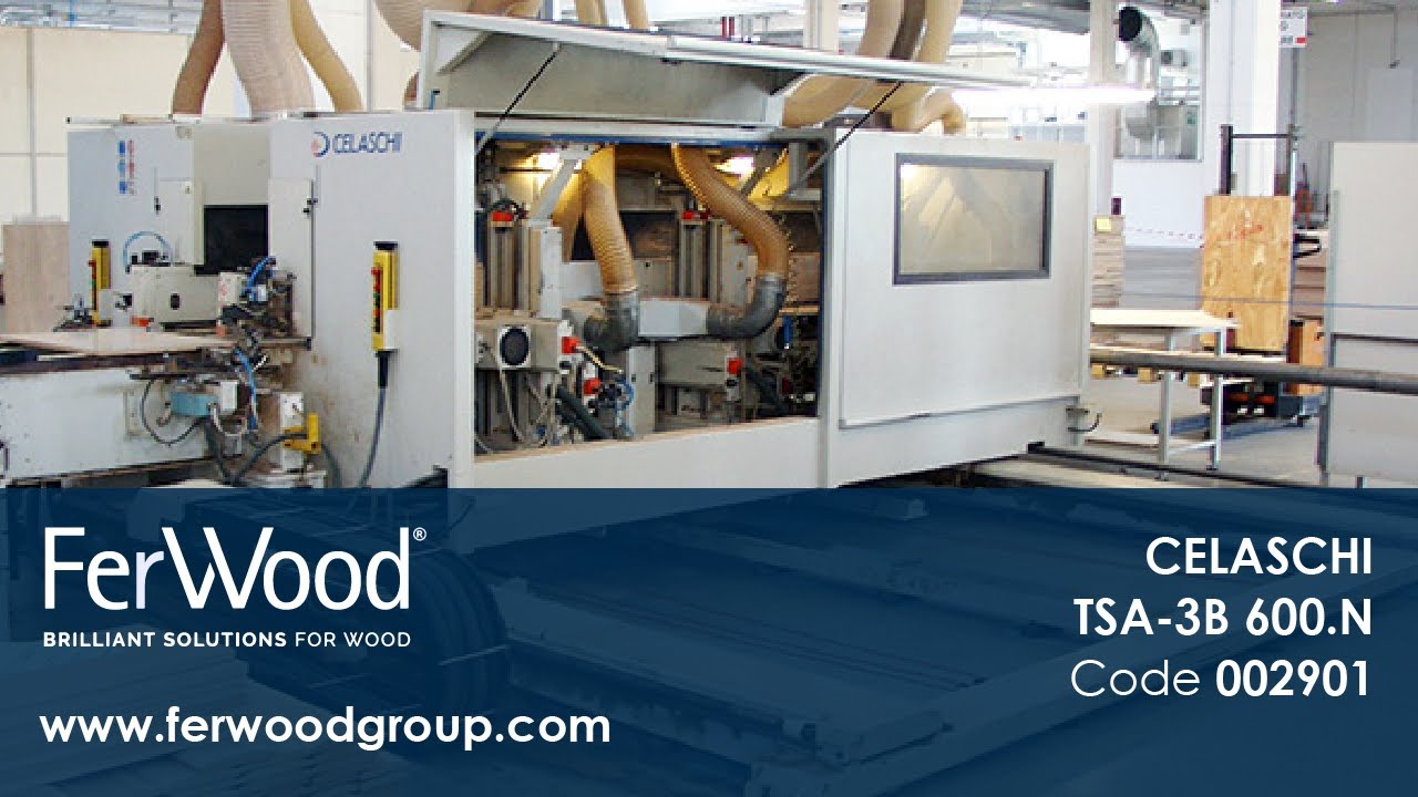 Двусторонний Форматно-Раскроечный Станок во время работы - CELASCHI TSA-3B 600.N - Ferwoodgroup