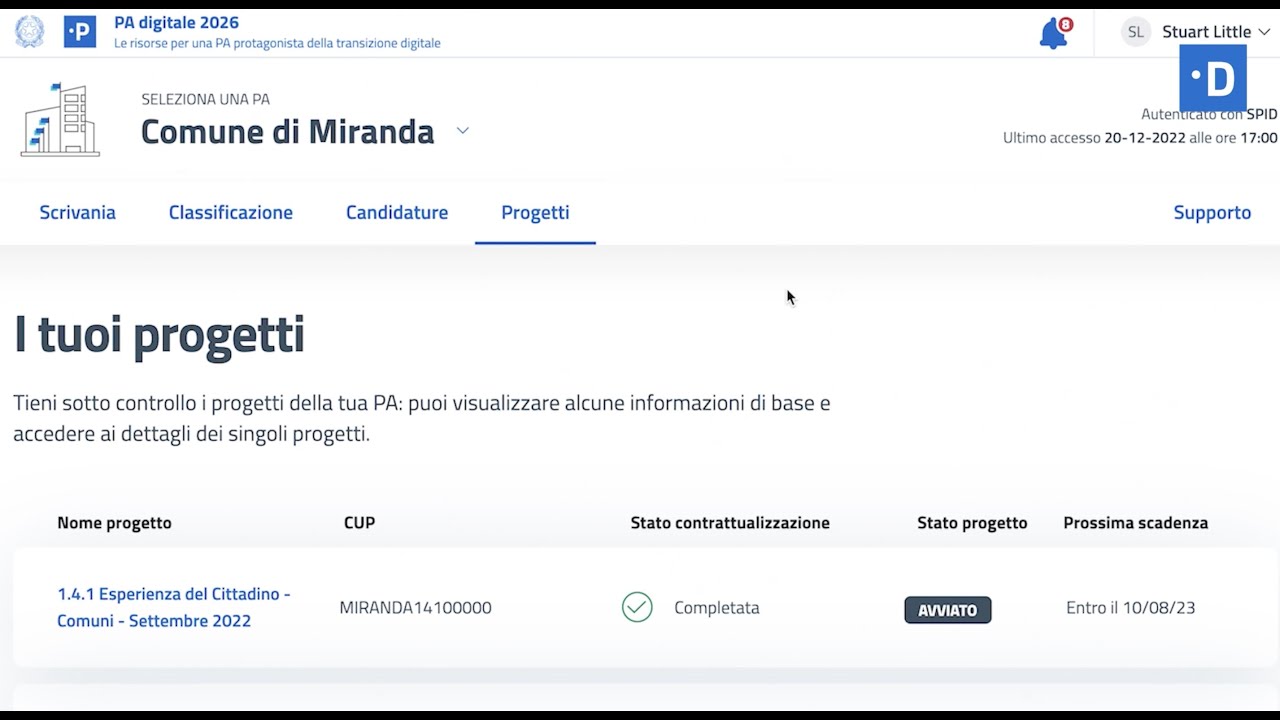 PA digitale 2026 - Video tutorial: come funziona l'area progetti della piattaforma