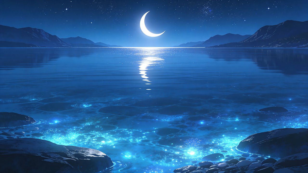 Lunar Serenity Ocean Waves | Sleep Music for Insomnia & Deep Relaxation | Peace Vibes Only