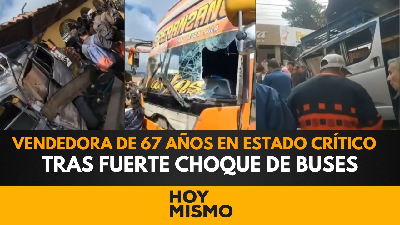 ¡TRAGEDIA EN LA ESPERANZA! Vendedora de 67 años en estado crítico tras fuerte choque de buses