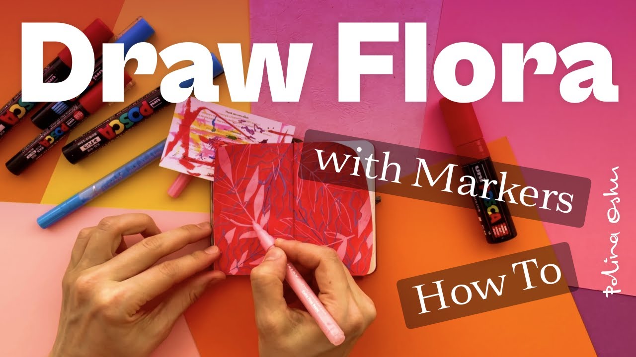How to Draw Floral Illustration with Acrylic Markers / Illustration Tutorial / Posca step-by-step