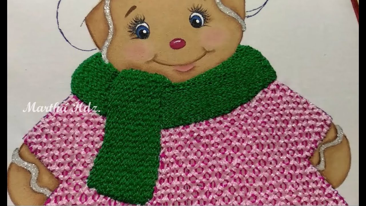 Bordado fantasía Bufanda Galleta Jengibre