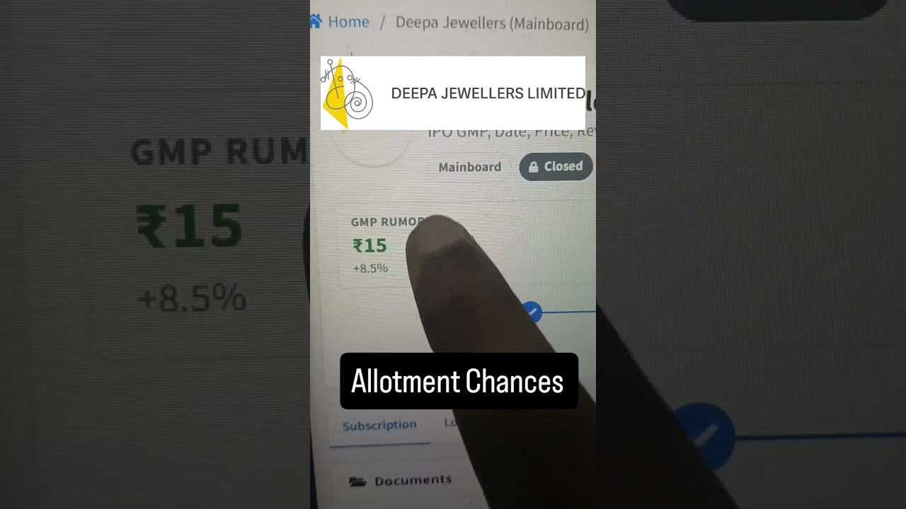 Deepa Jewellers IPO Allotment Chances, GMP Today #deepajewellersipo