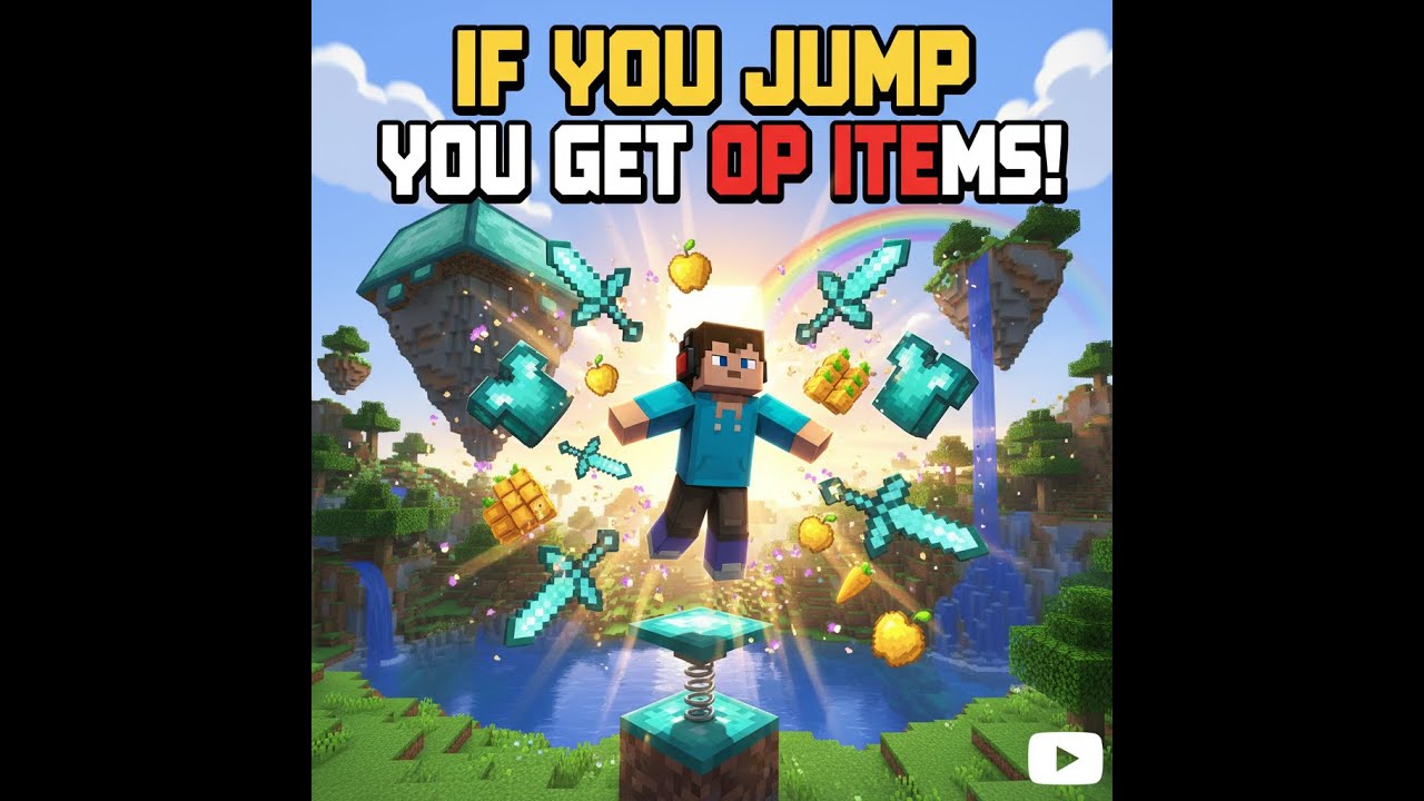 minecraft but if you jump you will get op item