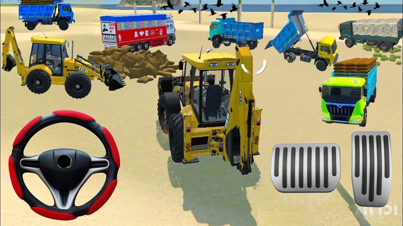 Drive JCB and Uploading Stone from Dumper and Truck 🚒 | @DesiSim-t6y