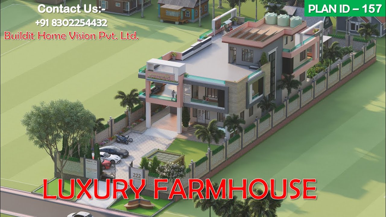 Luxury Farm House ka Plan with Swimming Pool Build it Home Call Now @ 8302254432