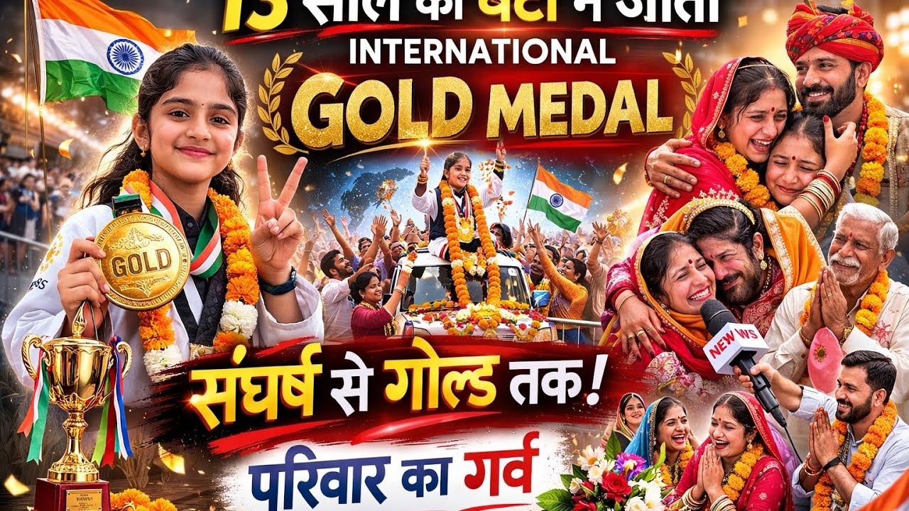 Gold Medal जीतकर लौटी 13 साल की बेटी | Hisar ke गांव Gangwa में भव्य स्वागत। 