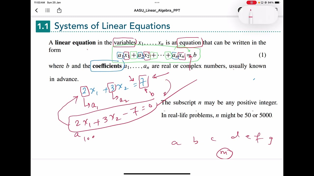 001_Linear Algebra_Introduction Linear Systems