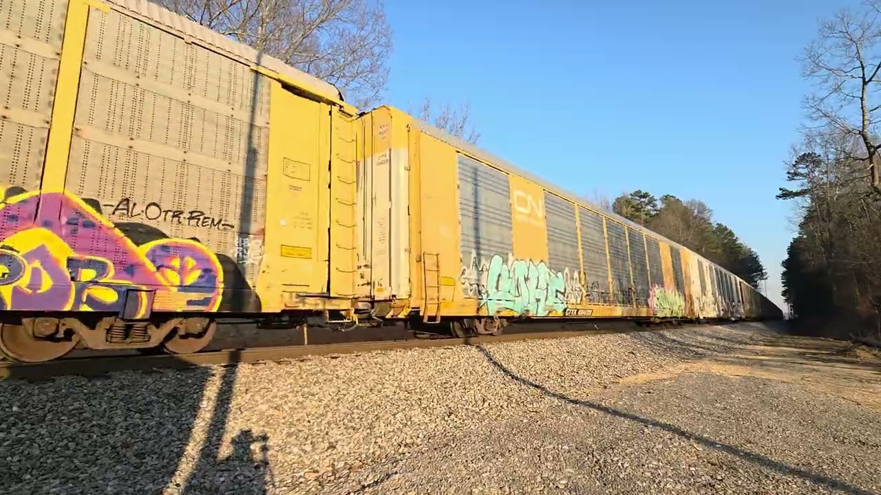 2 mile long northbound graffiti train at Alabama Rd 