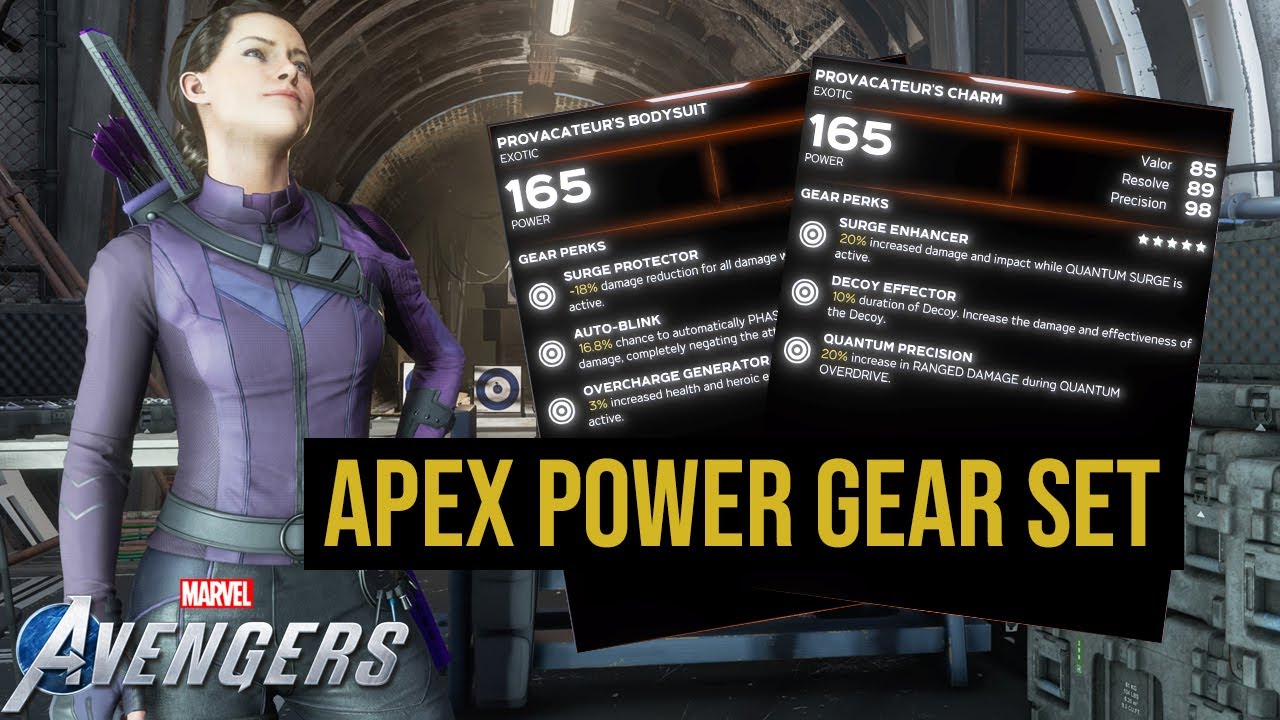 Marvel's Avengers - Gear Guide: Kate Bishop - Apex Power (Provacateur) Gear Set