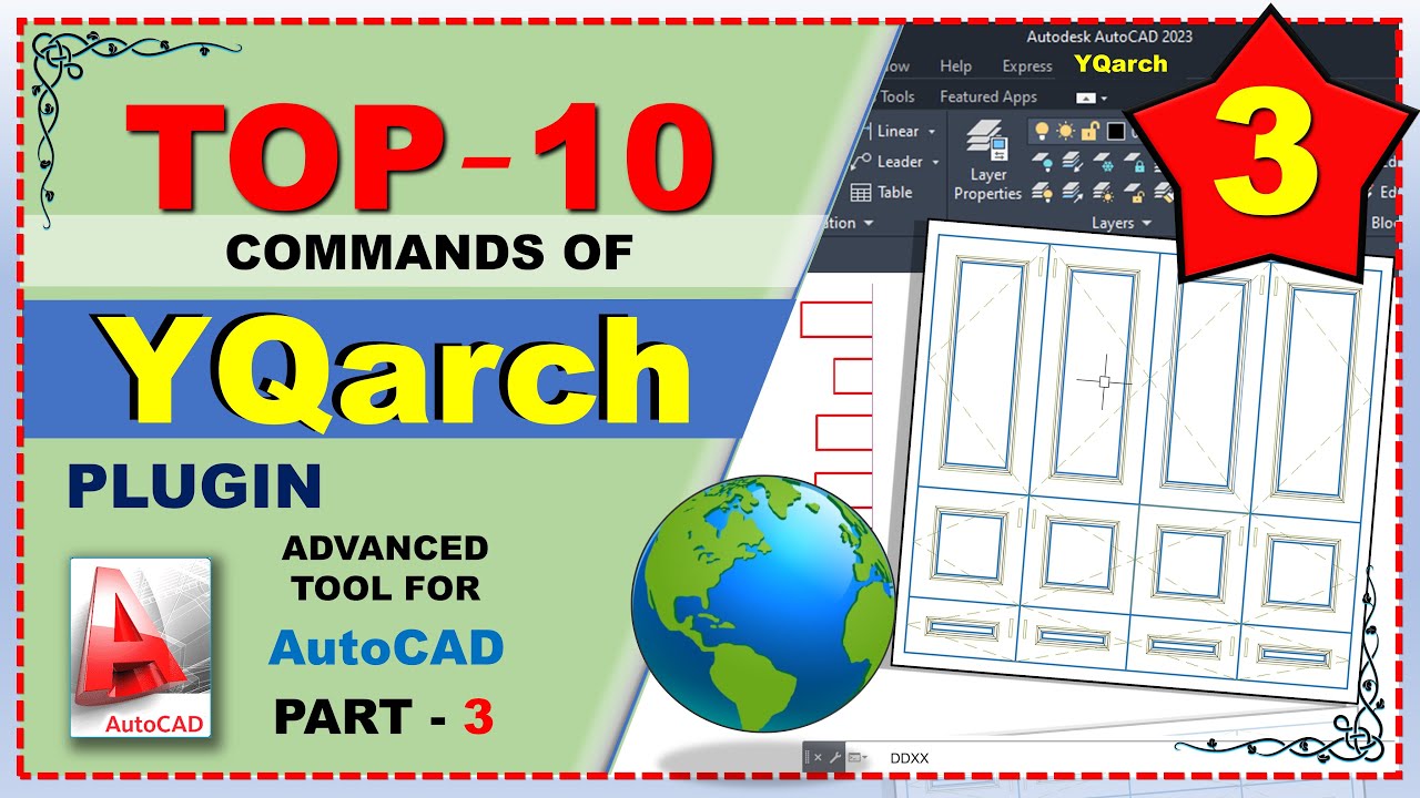 Top 10 YQarch Plugin Commands in AutoCAD | Furniture Design | Tips & Shortcuts - PART 3