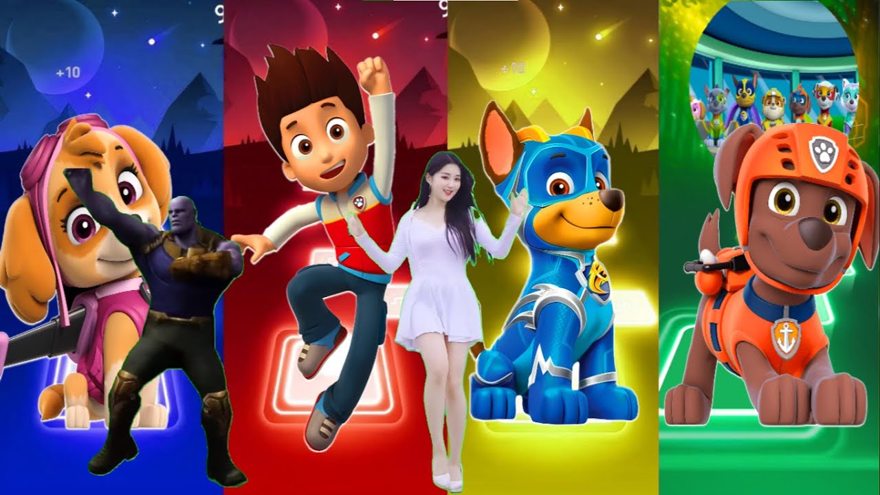 Marshall VS Paw Patrol VS Ryder VS Rubble - Tiles Hop EDM Rush8