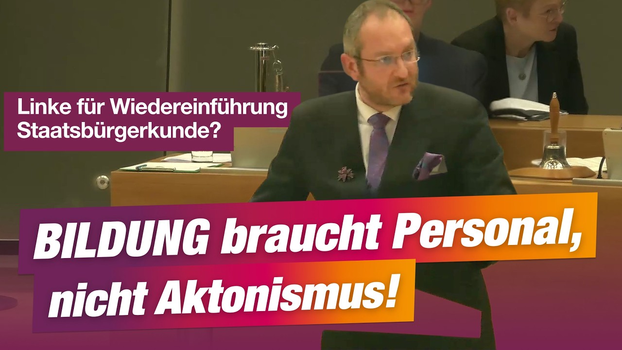Lars Wurzler (BSW): Linke für die Wiedereinführung von Staatsbürgerkunde? Das geht am Kern vorbei!