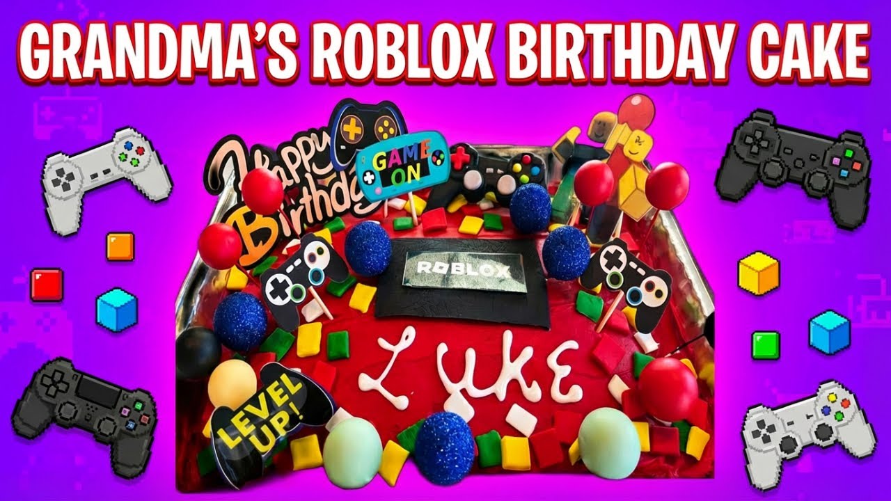 GAMER Grandma Makes Coolest ROBLOX Cake Ever! #roblox #cakedecorating #cake #grandma #videogames