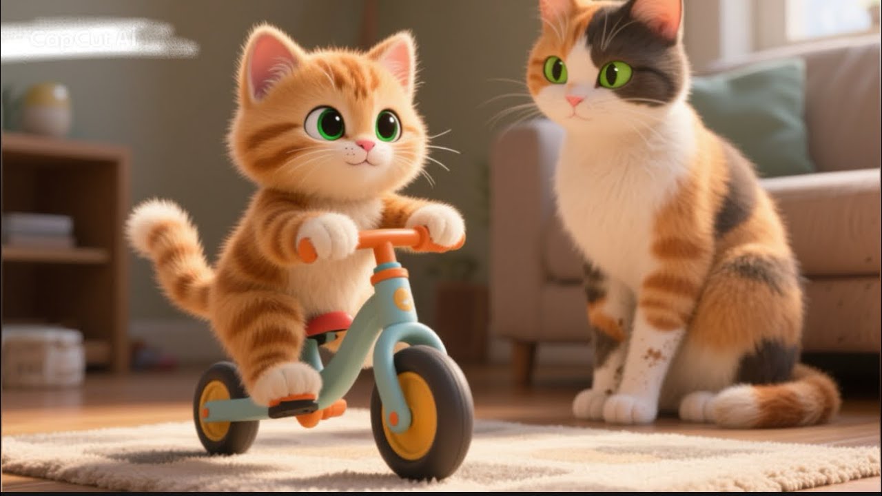 Mother Cat Works Tirelessly to Buy a Toy Bicycle for Her Kitten! ❤️🐾