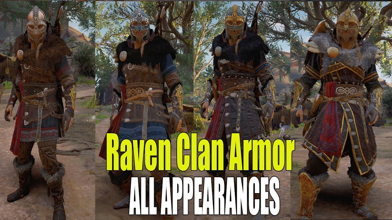 Assassin's Creed Valhalla - Raven Clan Armor Set Full Upgrade (All Appearances)