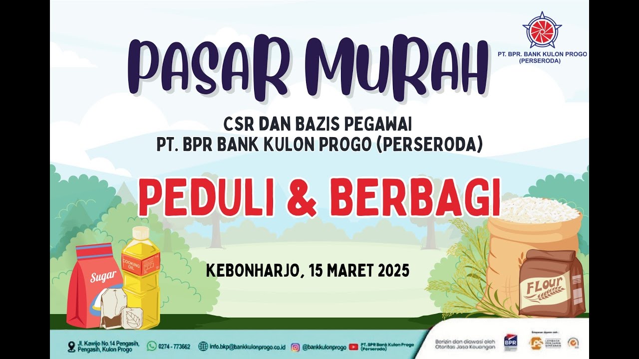 Pasar Murah CSR dan Bazis Pegawai PT BPR Bank Kulon Progo (PERSERODA) Di Kalurahan Kebonharjo