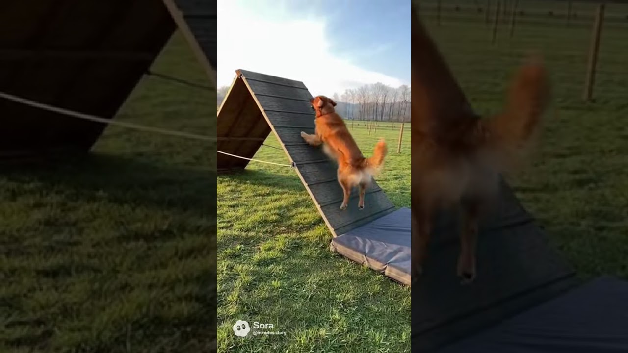 Steep A-Frame Disaster! Golden Retriever Agility Course Fail 