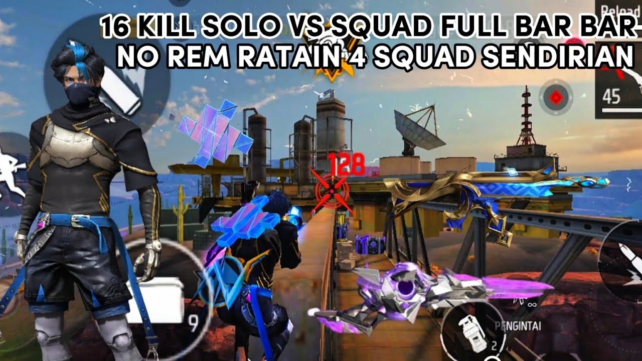 16 KILL SOLO VS FULL SQUAD NO REM, RATAIN 4 SQUADS ALONE – FREE FIRE 😄