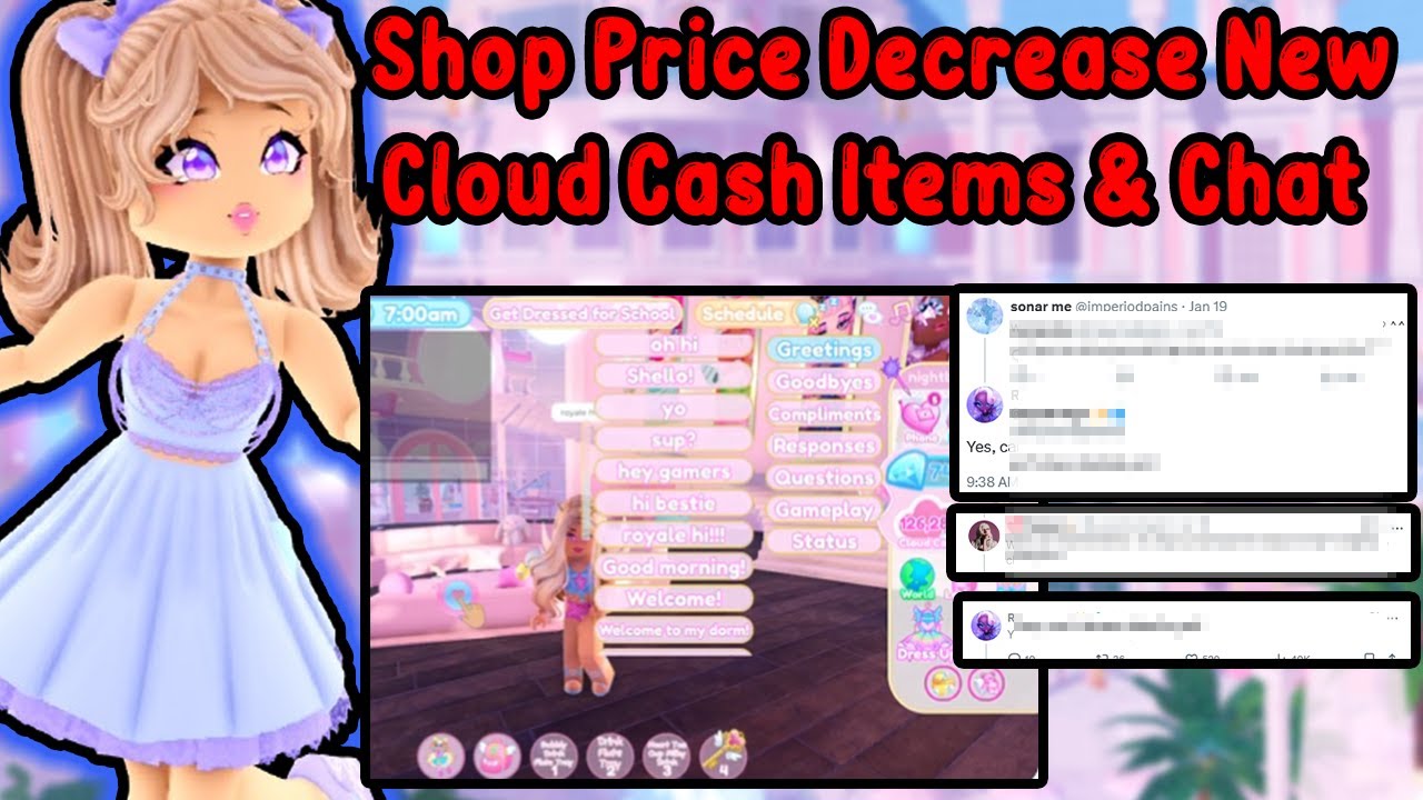 Shop Prices Decrease New Cloud Cash Items And Chatting System Coming To Royale High