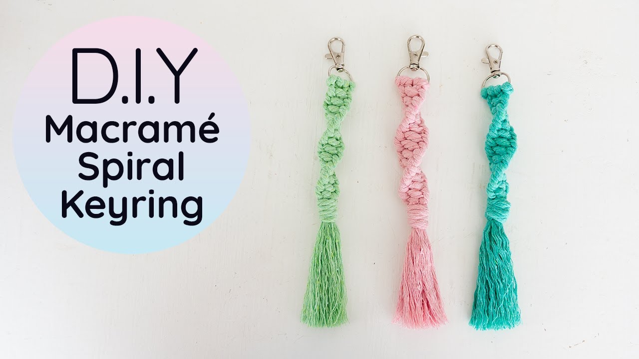 Macrame Spiral Keychain Tutorial | DIY Easy Beginner Key Ring Project