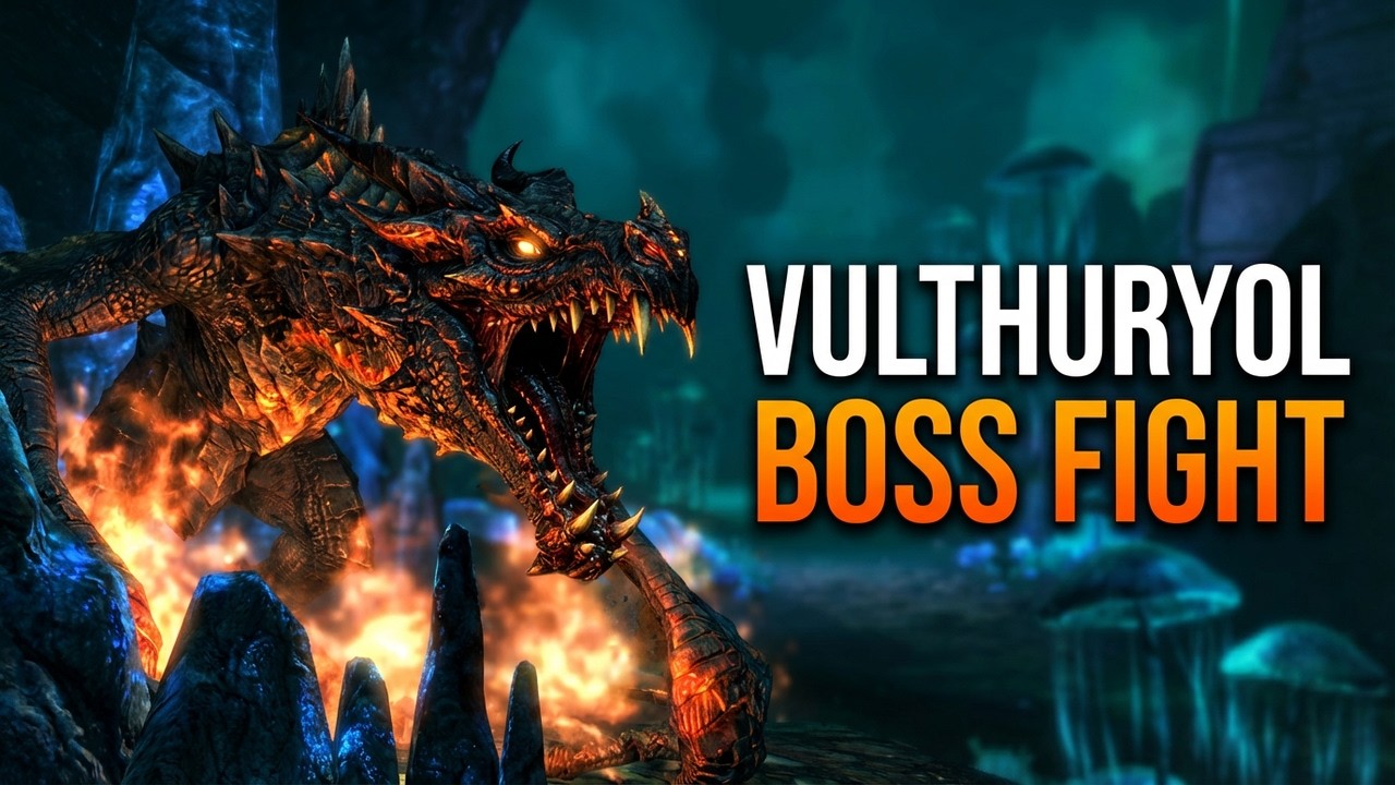 Skyrim | Blackreach Dragon Vulthuryol - Can I Survive This Boss Fight?