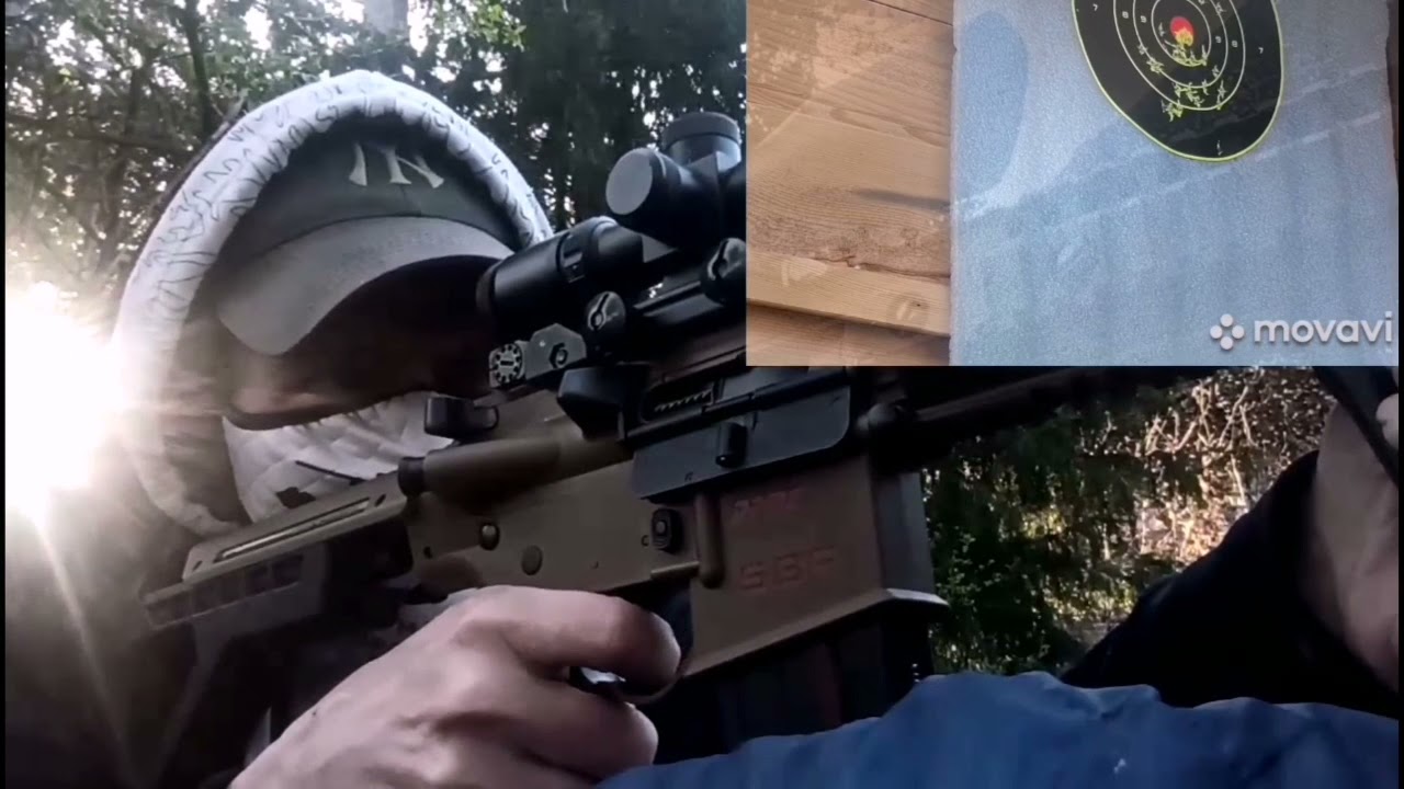 Crosman DPMS full auto rifle long distance shots(airguns)