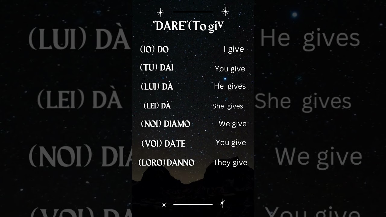 The verb DARE  to give