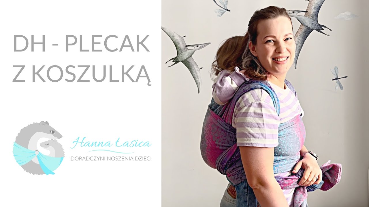 DH (plecak z koszulką) - instrukcja wiązania chusty na dziecku z napisami / DH (double hammock)